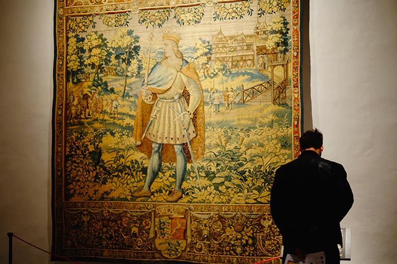 The tapstries on display at Kronborg are one of its main attractions, some being hundreds of years old. The tapstries on display at Kronborg are one of its main attractions, some being hundreds of years old.