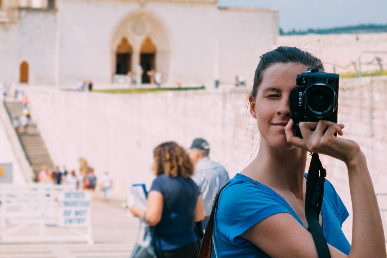 Taking a picture in Assisi, Italy