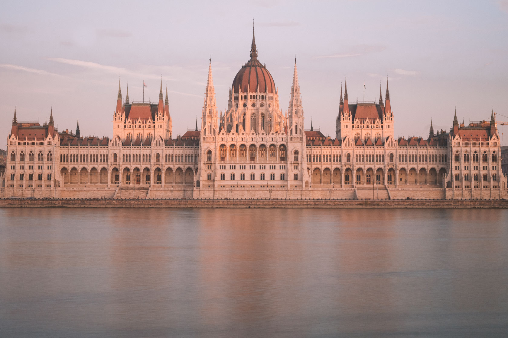 Long exposure of the Parliament in Budapest taken with a travel tripod