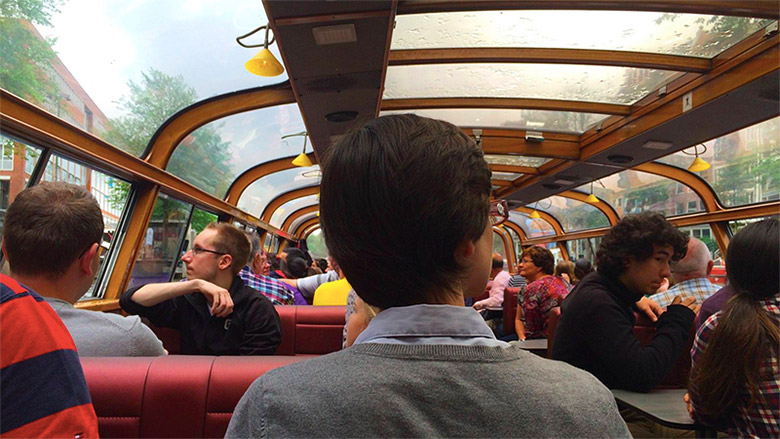 Taking a canal tour in Amsterdam Taking a canal tour in Amsterdam