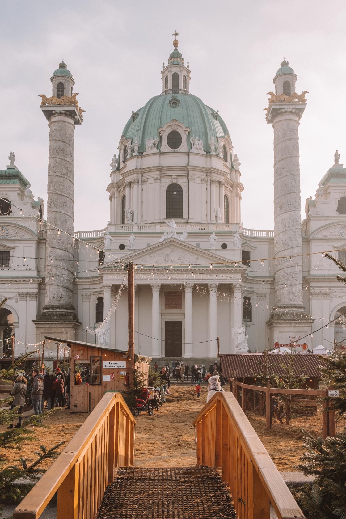 Karlskirche Christmas market in Vienna