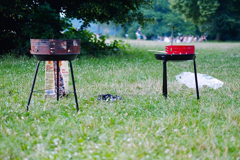 Illegal barbecuing in Hasenheide Park