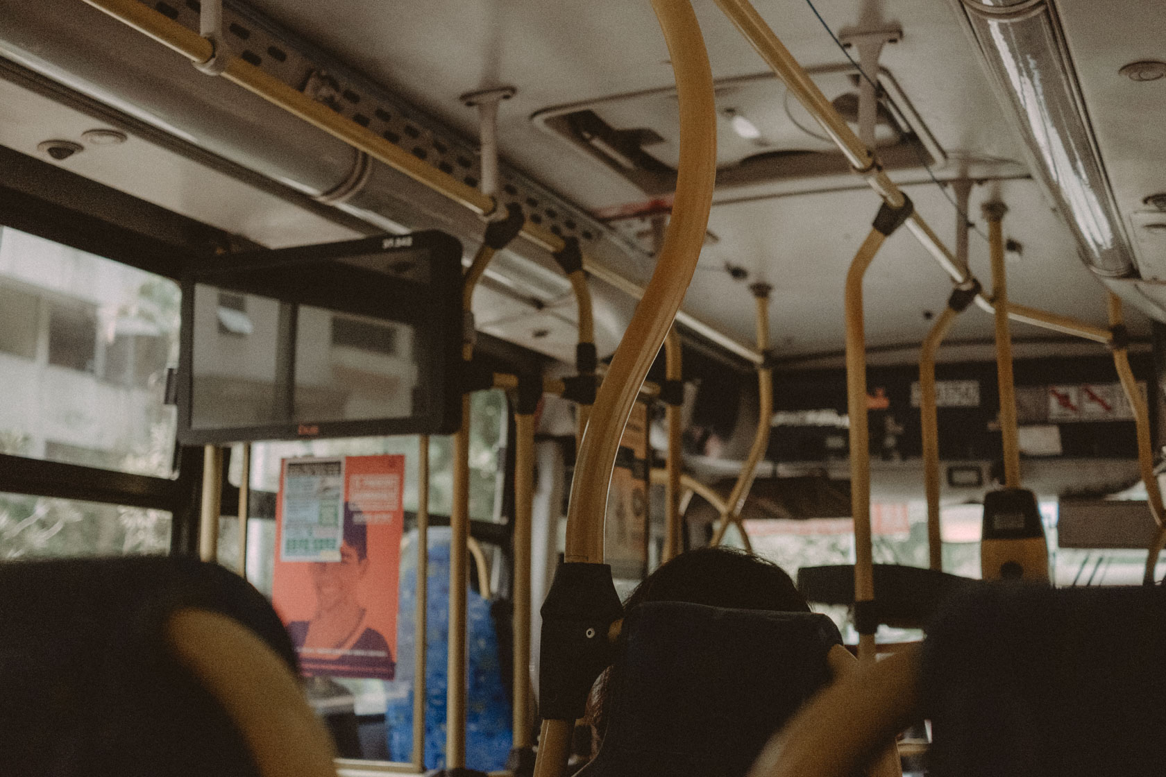 Inside of a bus in Brazil