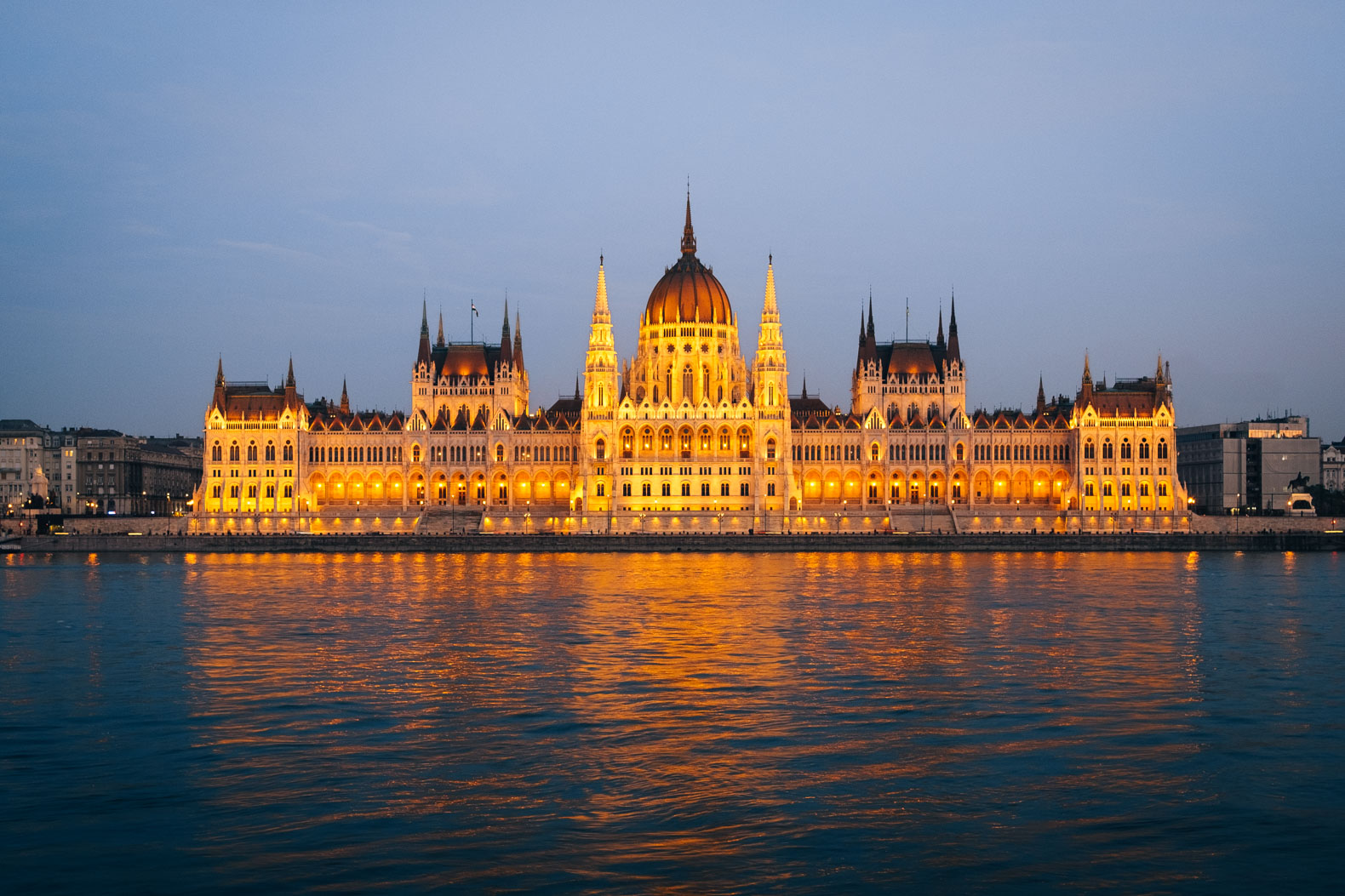 Hungarian Parliament Building by night