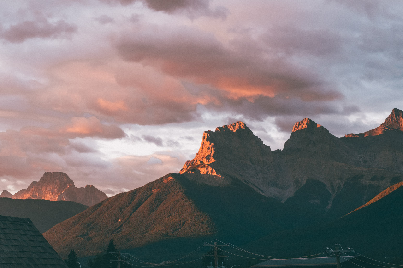 Three Sisters seen from Canmore