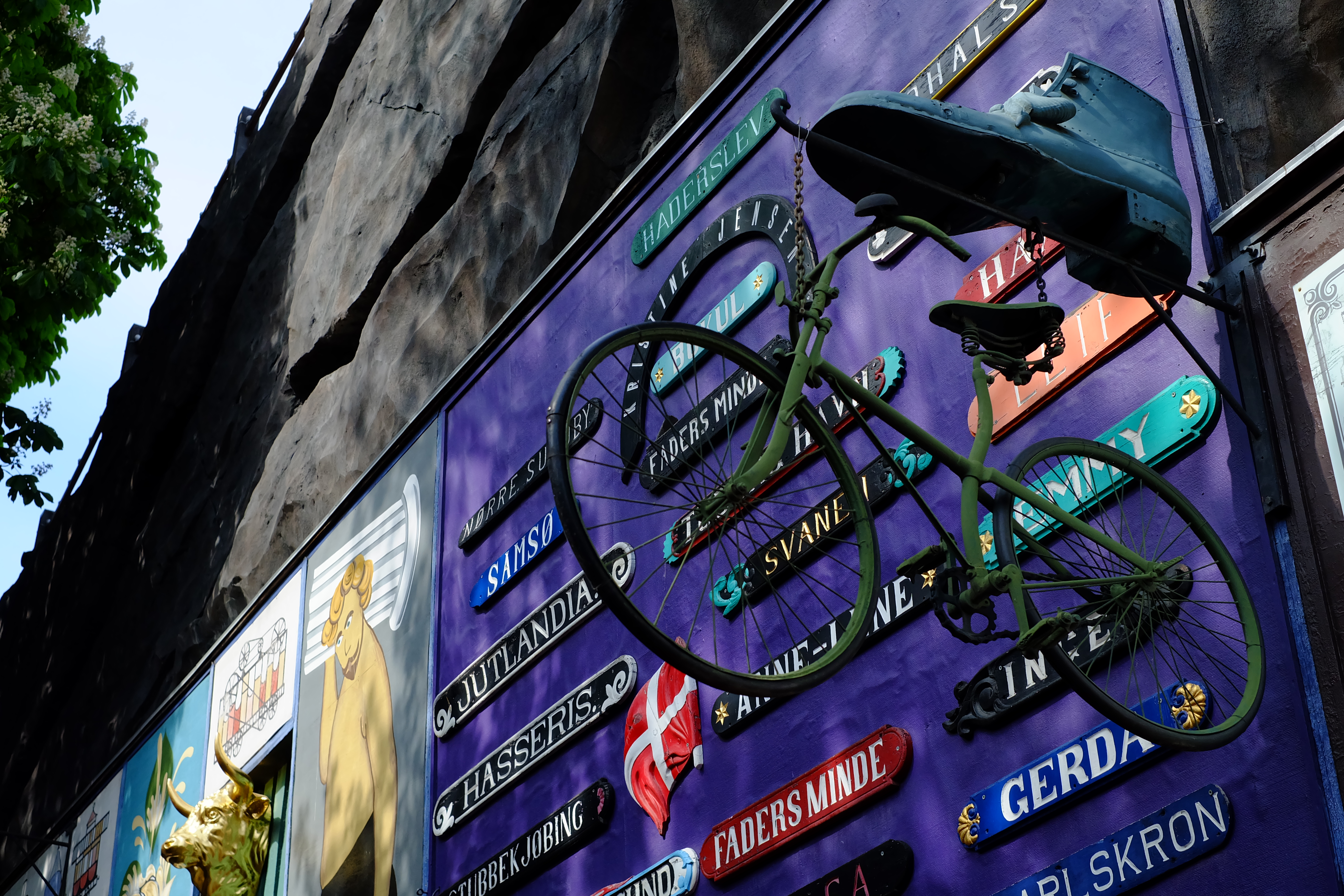 Bike signage in Tivoli Gardens, Copenhagen Bike signage in Tivoli Gardens, Copenhagen