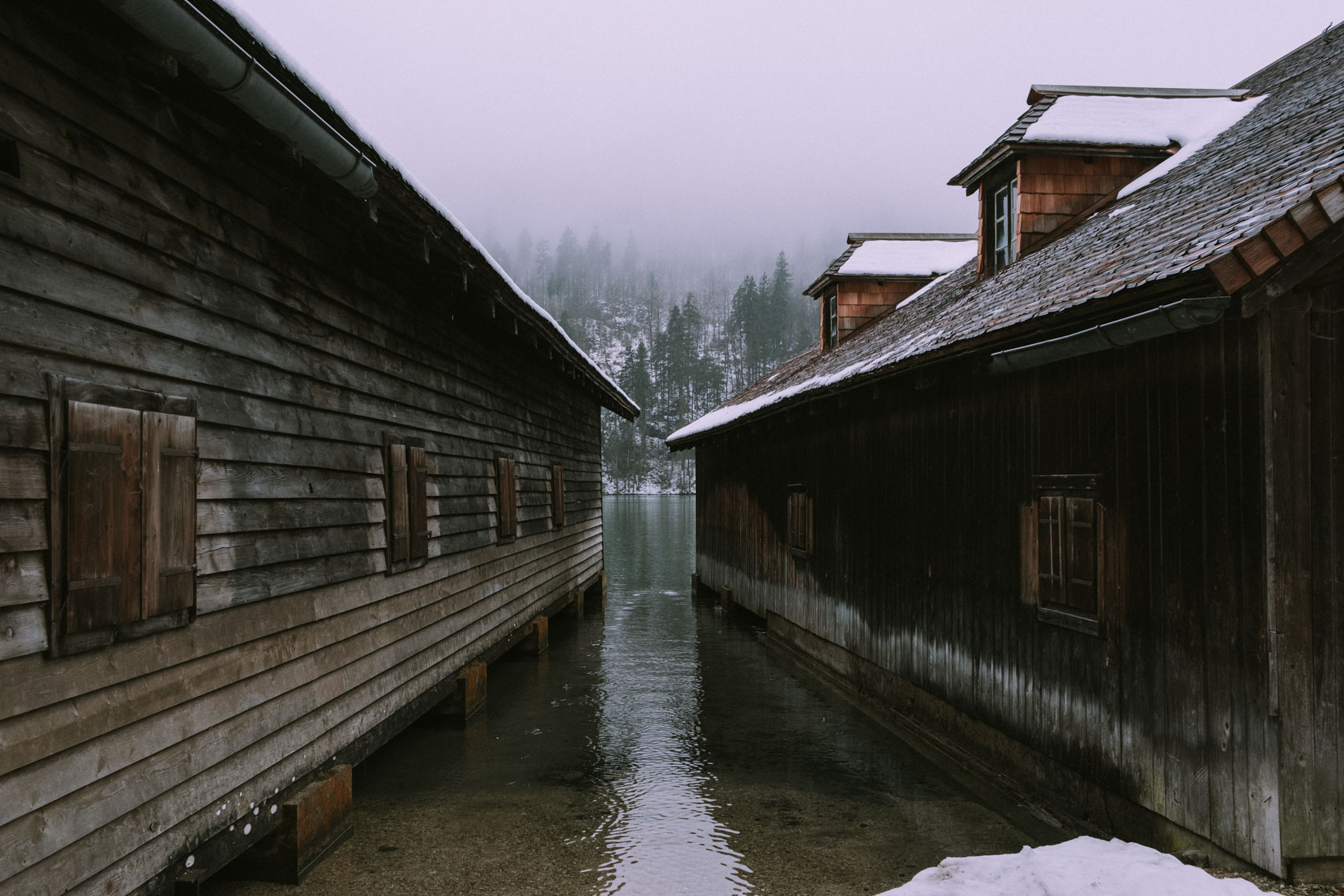 Boat houses at Koenigssee