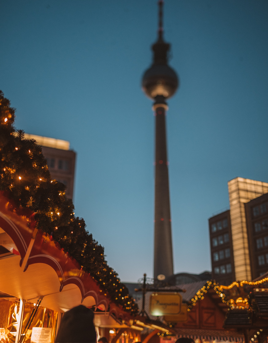 TV Tower at a Christmas Market in Berlin