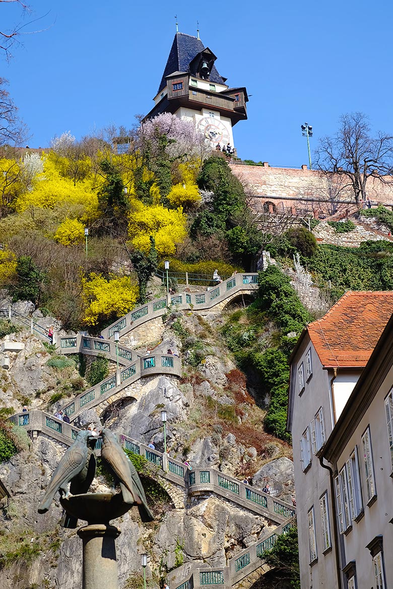 Stairs leading up the Schlossberg Stairs leading up the Schlossberg