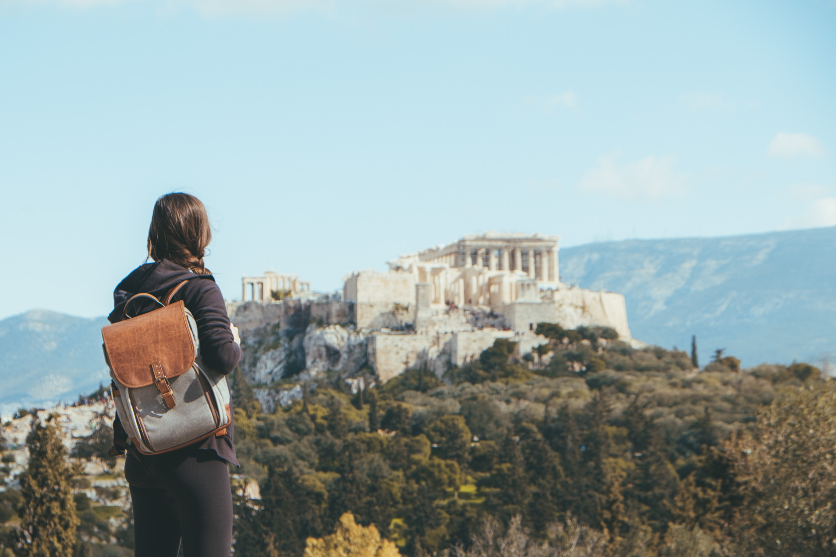 View of the Acropolis from the Pnyx, Athens, Greece