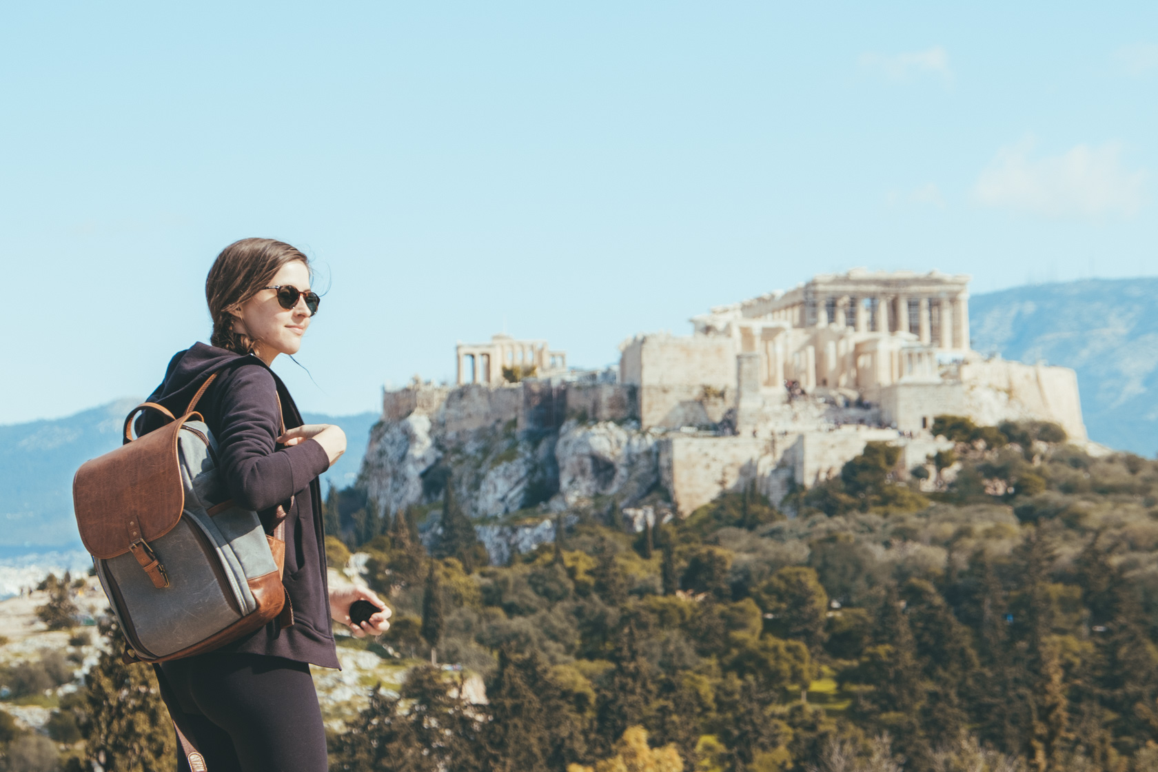 Wearing sunglasses in Athens