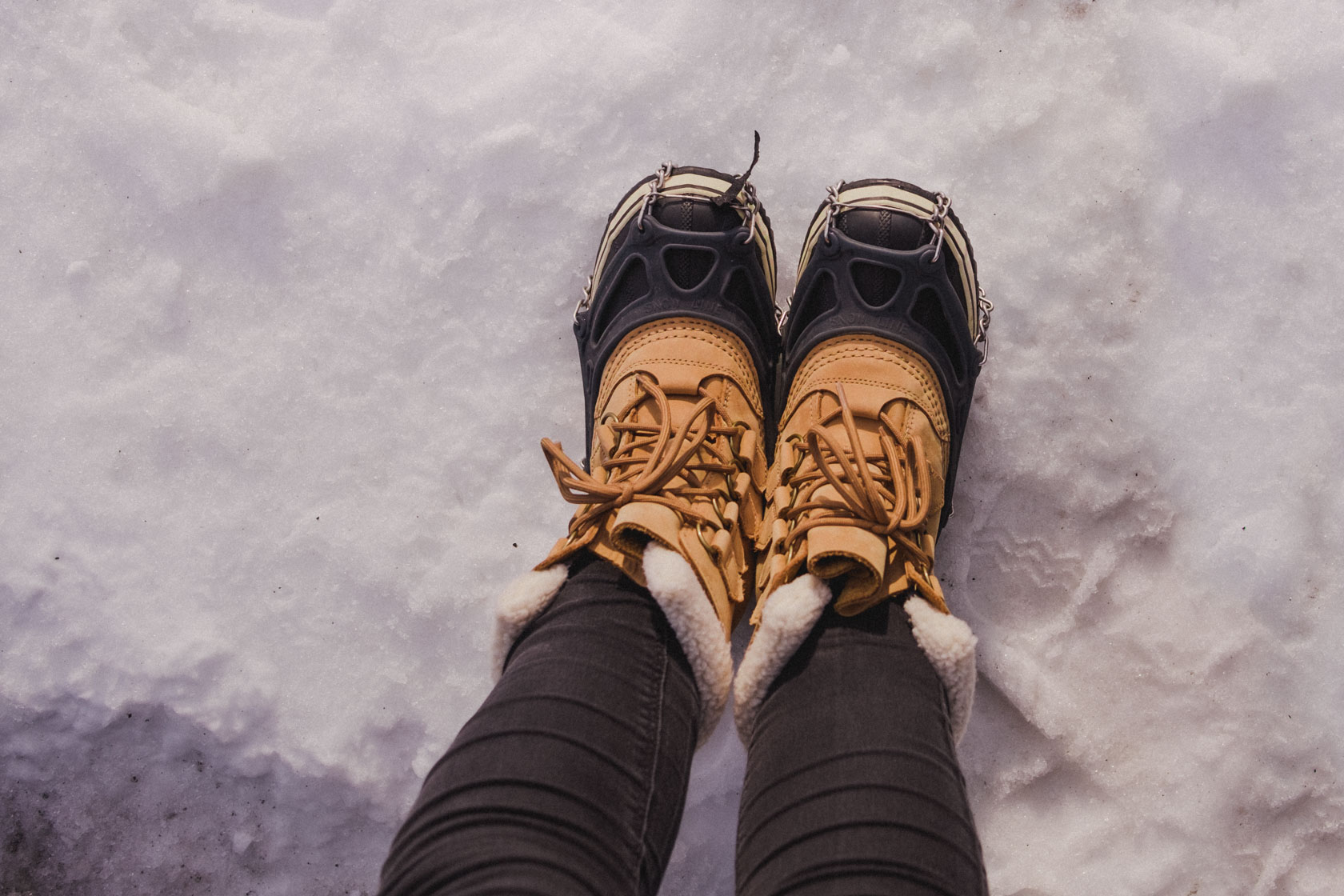 Snow boots in Iceland