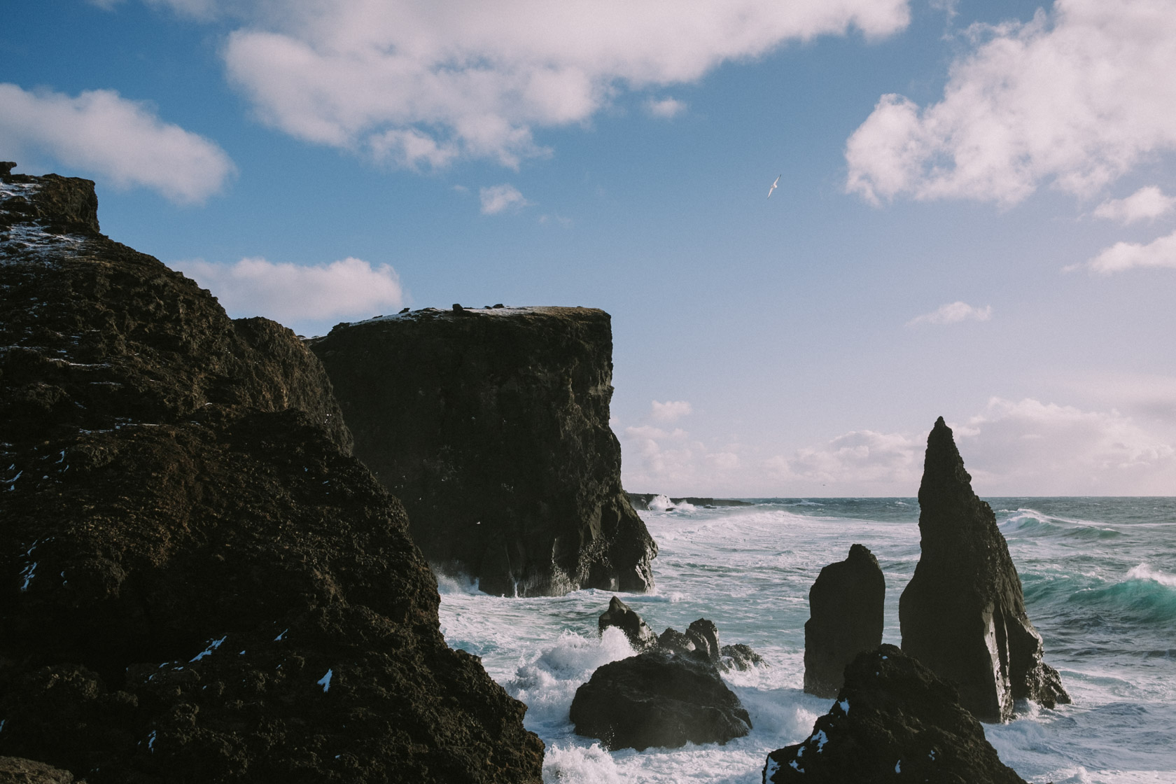 Reykjanes Peninsula in Iceland in Winter