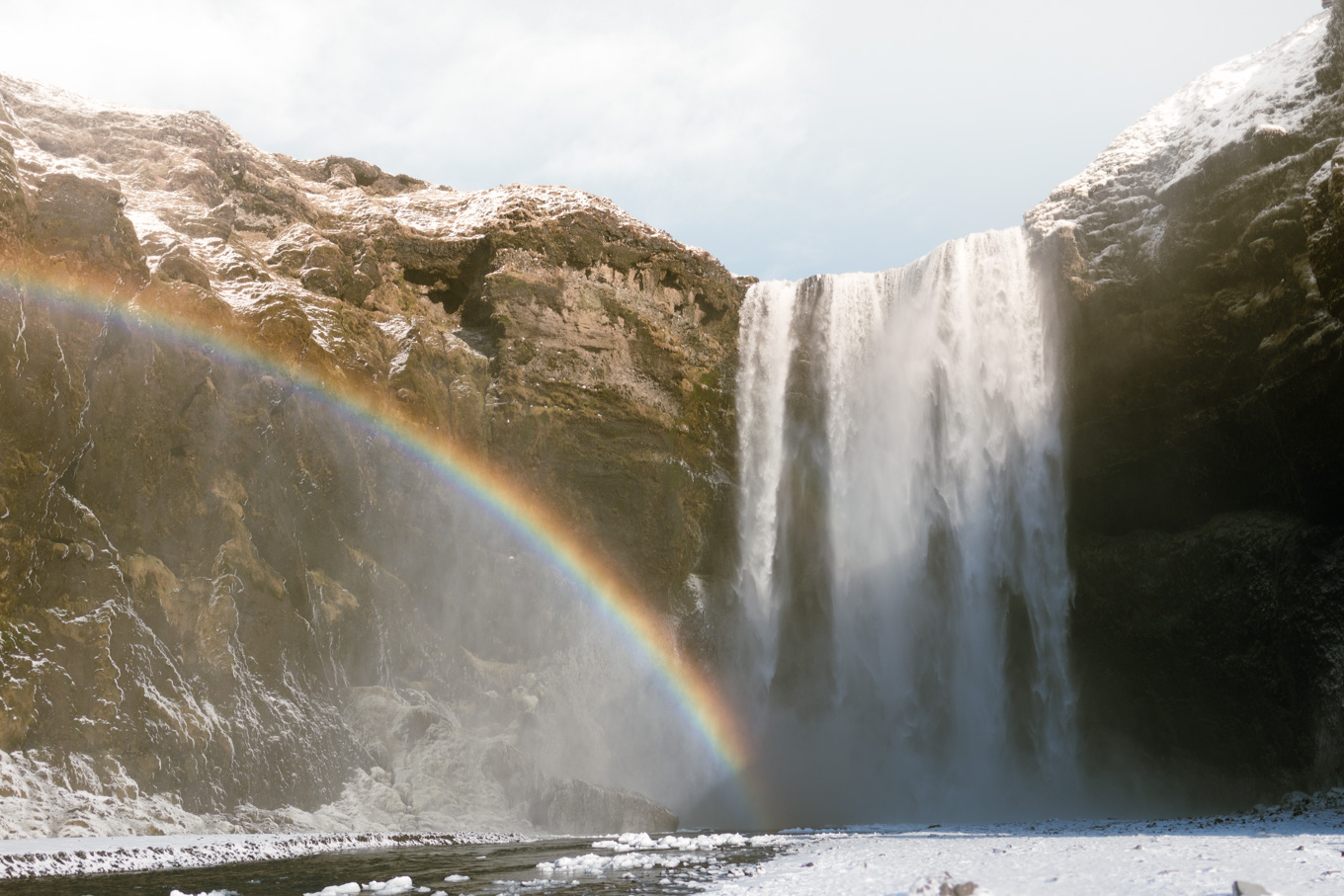 Skogafoss with a rainbow