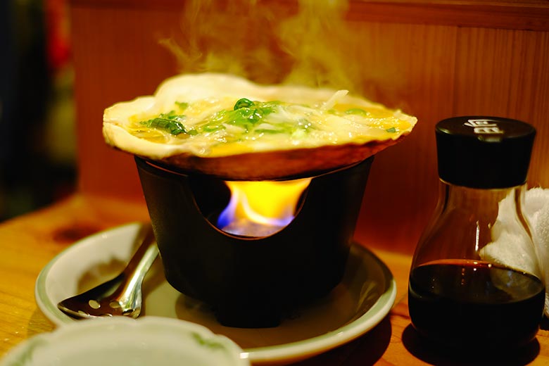 Served out of a giant shell, kaiyaki miso is a traditional food from the northmost prefecture on Japan's main island, Aomori. Served out of a giant shell, kaiyaki miso is a traditional food from the northmost prefecture on Japan's main island, Aomori.