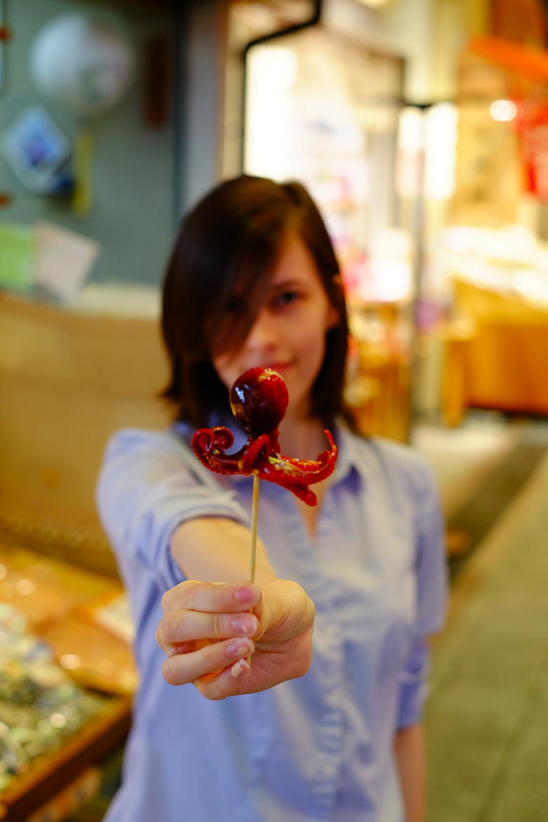In Japan, candied octopus on a stick is called tako-tamago (literally 'octopus egg') and is considered a yummy snack! In Japan, candied octopus on a stick is called tako-tamago (literally 'octopus egg') and is considered a yummy snack!
