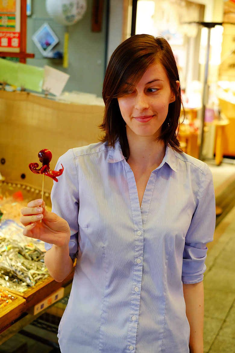 In Japan, candied octopus on a stick is called tako-tamago (literally 'octopus egg') and is considered a yummy snack! In Japan, candied octopus on a stick is called tako-tamago (literally 'octopus egg') and is considered a yummy snack!