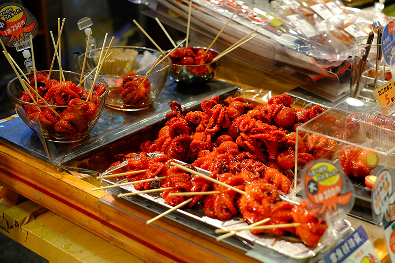 Tako tamago is a tiny, candied octopus stuffed with a quail egg. This japanese snack can be found at the Nishiki Market in Kyoto, Japan. Tako tamago is a tiny, candied octopus stuffed with a quail egg. This japanese snack can be found at the Nishiki Market in Kyoto, Japan.