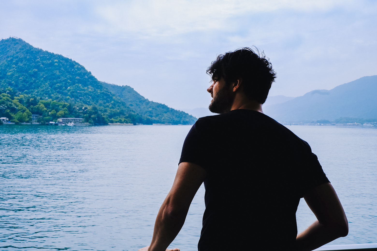 There's more to Miyajima, Japan than the Itsukushima shrine. Looking from the JR Ferry at Miyajima island