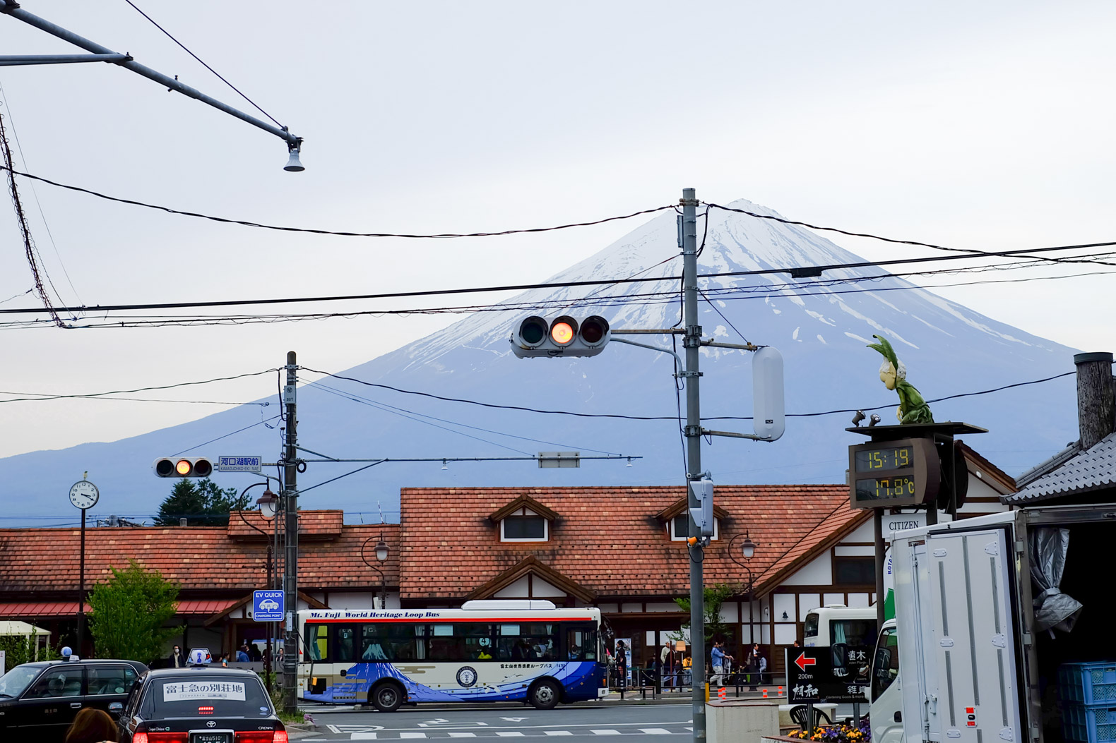 Mt Fuji at the train station