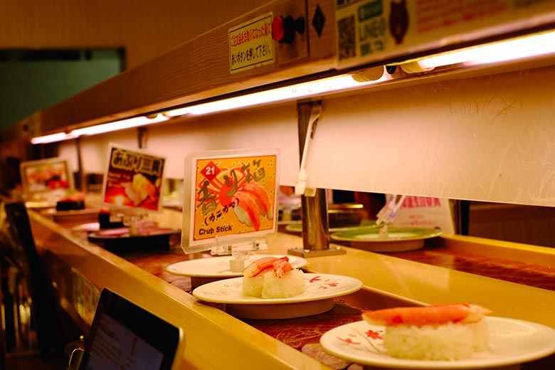 Sushi conveyor-belt restaurants, literally called 'rotating sushi' in Japanese, are ubiquitous in Japan and a fun way to see sushi you never dreamed of ordering yourself. Sushi conveyor-belt restaurants, literally called 'rotating sushi' in Japanese, are ubiquitous in Japan and a fun way to see sushi you never dreamed of ordering yourself.