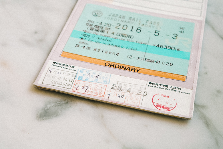 The JR Pass allows you to take unlimited rides on the bullet train. Tickets for the bullet train