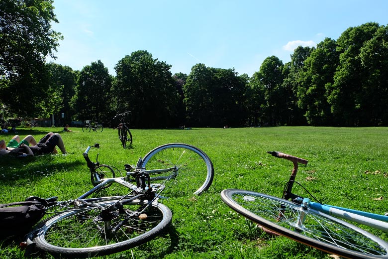Bikes at Clara-Zetkin Park in Leipzig Bikes at Clara-Zetkin Park in Leipzig