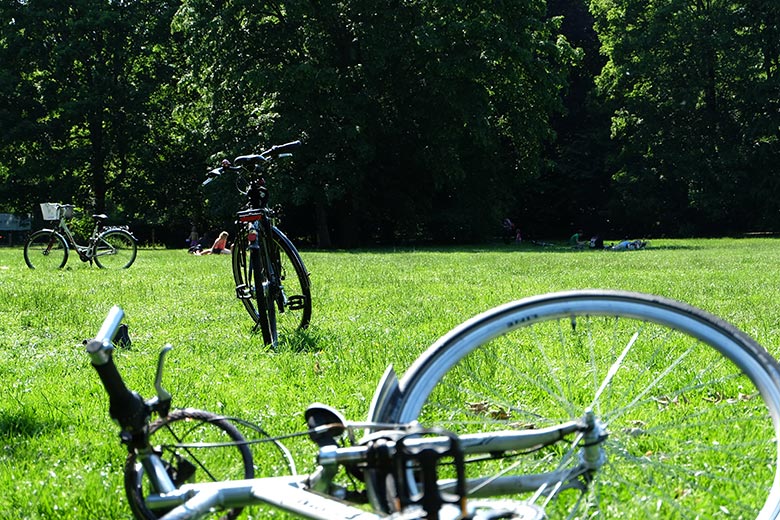 Bikes at Clara-Zetkin Park in Leipzig Bikes at Clara-Zetkin Park in Leipzig