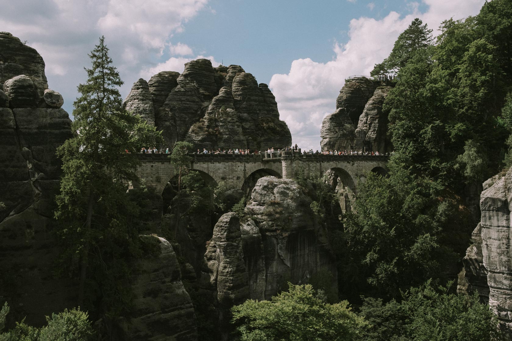 Bastei Bruecke in Saxon Switzerland National Park