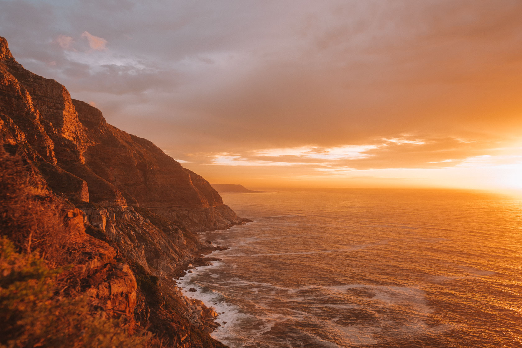 Chapman's Peak Drive at Sunset